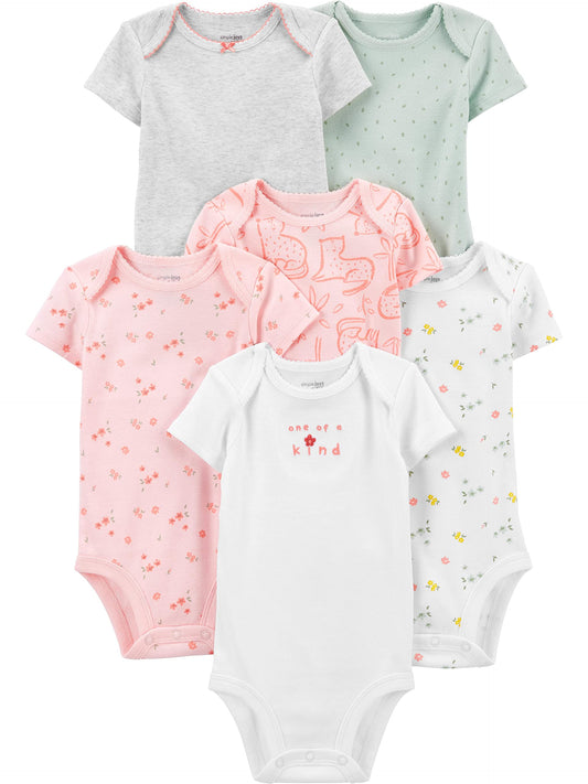 Baby Mädchen Kurzarm Bodysuits 6er-Pack, Mehrfarbig, Frühchen